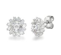 Schöner-SD Earrings 925 silver cubic zirconia glitter garland earrings