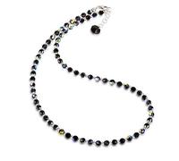 Schöner-SD Sparkling necklace 4mm black crystal beads Jet Aurora Boreale
