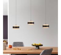 SCHÖNER WOHNEN LED hanging light Elmo, black, 3-bulb, 3000 K