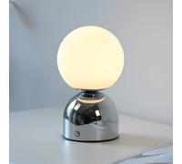Schöner Wohnen RUDI LED rechargeable table lamp, chrome, height 20 cm, CCT, touch dimming