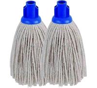 SCHOFIELD AND BLOOM - 6-Pack Cotton Mop Head Replacements - Red and Blue | Screw In and Push In | Highly Absorbent Yarn for Efficient Floor Cleaning (Blue - Screw In)