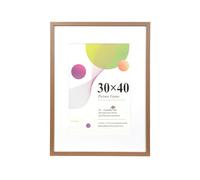 Scholar Tree 30x40 Picture Frame - 1 Pack Brown,12x16 picture frame, Wooden Photo Frames with A4 Mount,with Wall Hanging