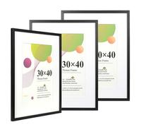 Scholar Tree 30x40 Picture Frame,3 Pack Black,12x16 picture frame, Wooden Photo Frames with A4 Mount,with Wall Hanging