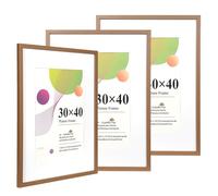 Scholar Tree 30x40 Picture Frame,3 Pack Brown,12x16 picture frame, Wooden Photo Frames with A4 Mount,with Wall Hanging