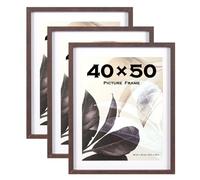 Scholar Tree 40x50 Picture Frame Walnut with Mounts 40x50cm Frame Wall Mountable,3 Pack
