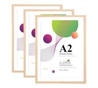 Scholar Tree A2 Picture Frame, 3 Pack Oak Photo Frame, A2 Frames 42 x 59,4cm
