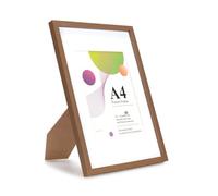 Scholar Tree A4 Frame - 1 Pack,Brown Picture Frames 21 X 29.7 cm, Wooden A4 Photo Frames with 6x8 Mount, A4 Picture Frames with Stand Tabletop or Wall Hanging
