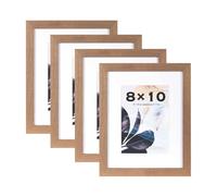 Scholar Tree Brown 10x8 Photo Frames Set of 4, Wooden Picture Frames for Freestanding and Wall Mountable…