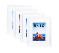 Scholar Tree White 10x8 Photo Frames Set of 4, Wooden Picture Frames for Freestanding and Wall Mountable…