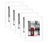 Scholar Tree White Picture Frame A4 with Mount,Set of 5,A4 Frame,Freestanding and Wall Mountable