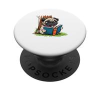 Scholarly Pug, Bookworm Vibes PopSockets Adhesive PopGrip