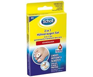 Scholl 2in1 Corn Protection Plasters, Set with 6 6 Corn Plasters and 9 Pressure Protection Foam Pack 1 Pack