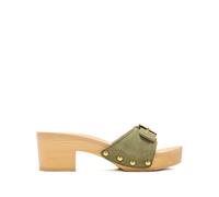 Scholl 65mm buckle-fastening studded sandals - Green 38-39