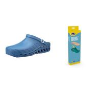 Scholl Clog Evo Blue + Scholl Anatomical and Antistatic Insoles for Clog Evo - Blue/Brown