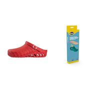 Scholl Clog Evo Red + Scholl Anatomical and Antistatic Insoles for Clog Evo - Red/Brown