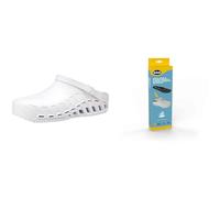 Scholl Clog Evo White + Scholl PRO Antistatic Insoles with Memory Cushion for Clog Evo - White/Black