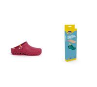 Scholl Clog Evo Wine + Scholl Anatomical and Antistatic Insoles for Clog Evo - Wine/Brown