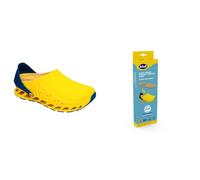 Scholl Evoflex Yellow + Scholl Antistatic Insoles with Memory Cushion for Evoflex - Yellow/Brown