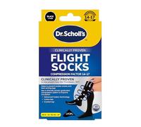 Scholl Flight Socks - Clinically Proven Compression Socks for Flight Travel - Help Prevent Swollen Ankles and Deep Vein Thrombosis (DVT) - Sheer - Size 9-12, 1 Pair