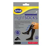 Scholl Flight Socks Cotton Feel - Black Compression Hosiery For Travel & Dvt Prevention Medium (Uk 6-9) 1 Pair