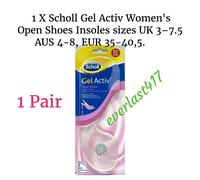 NEW 2 x Scholl Gel Activ Open Shoes Insoles, invisible comfort Size UK 3-7.5