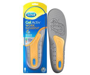 Scholl GelActiv Work Insoles for men. GelActiv shock absorption insoles for working all day, or standing all day, Insoles for work boots or work shoes. UK Shoe Size 7-12, 1 Pair