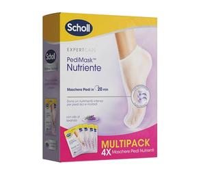 Scholl Nourishing Pedimask with Lavender Oil, Foot Mask with Moisturizing and Regenerating Action, 4 Pairs of Moisturizing Socks for Smooth and Soft Feet, Posing Time: 20 Minutes