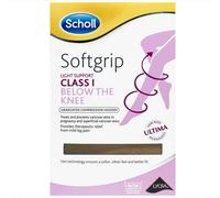 Scholl Softgrip Light Support Class I Compression Stockings for Women - Below The Knee, Closed Toe - Class 1 - Natural, Large, Stockings for Travel, Varicose Veins, Swelling Relief