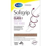 Scholl Softgrip Light Support Class I Compression Stockings for Women - Below The Knee, Closed Toe - Class 1 - Natural, Large, Stockings for Travel, Varicose Veins, Swelling Relief
