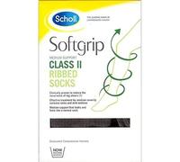 Scholl Softgrip Medium Support Class II Ribbed Socks - Class 2 Support Socks for Men or Women - Black, Medium. Treatment for Varicose Veins, Legs Ulcers and Improving Circulation