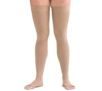 Scholl Softgrip Ultima Class III Compression Stockings for Women - Thigh Length, Open Toe - Natural - High Strength Stockings for Varicose Veins, Oedema, Swelling, Swollen Legs, and Circulation