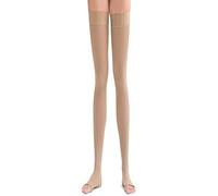 Scholl Softgrip Ultima Class III Compression Stockings for Women - Thigh Length, Open Toe - Natural - High Strength Stockings for Varicose Veins, Oedema, Swelling, Swollen Legs, and Circulation