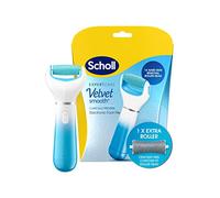 Scholl Velvet Smooth Electric Foot File with Cracked Heel Refill - Pedicure Foot File for Hard Skin and Callus Removal, Includes Velvet Smooth Roller and Cracked Heel Roller