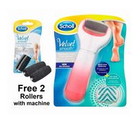 Scholl Velvet Smooth Pink Foot File + 2 Free Rollers
