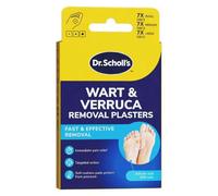 Dr. Scholl's Wart and Verruca Removal Plasters, Pack of 21, Fast and Effective Verruca Treatment and Wart Remover, Immediate Pain Relief, Washproof Plasters