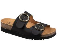 Scholl Women's Malibu' 2 Straps Sandal, Black, 6 UK