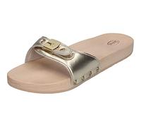 Scholl Women's Pescura Flat Sandal, Platinum Gold, 6 UK