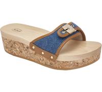 Scholl Women's Pescura Wedge Reese Sandal, Denim Cognac, 6 UK