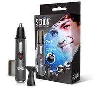 SCHON Nose Hair Trimmer - Hair Trimmer Stainless Steel Rechargeable 3-in-1 Eyebrow Ear Facial Nose Men - Waterproof Grooming Tool for Men and Women - Precise Trimming and Easy Maintenance