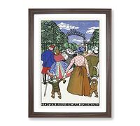 Schonbrunn On Sunday By Moriz Jung Classic Painting Framed Print | A4 Walnut Framed Wall Art | Ready to Hang | Classic Historical Picture | Living Room Bedroom Lounge Office