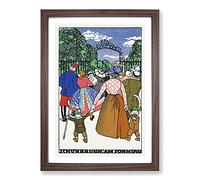 Schonbrunn On Sunday by Moriz Jung Framed Print | A2 Walnut Framed Wall Art | Ready to Hang | Modern Nature Picture | Living Room Bedroom Lounge Office