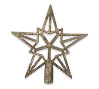 schone Glitter Christmas Tree Topper - 5 Point Star Design - THE SPIRIT OF XMAS (Gold)