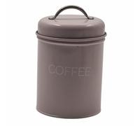 schone Natural Coffee Storage Jar with Lid Handle - Cylindrical Tin Plate Canisters with Secure Lids, 18cm x 11cm (Pink)