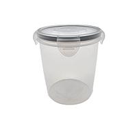 schone Round Clip Lock Container - 500ml - Clear Plastic Body - For Storing Food and Liquid - Safe for Freezer, Microwave and Dishwasher (Grey)