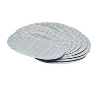 schone Summer Party Paper Plates - 10 Pack 23cm Gingham Print Disposable Plates - Assorted Colours - Outdoor Dining & BBQ Tableware (Blue)