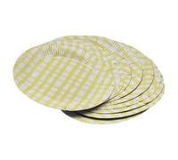 schone Summer Party Paper Plates - 10 Pack 23cm Gingham Print Disposable Plates - Assorted Colours - Outdoor Dining & BBQ Tableware (Yellow)