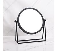 schonee Geschaft Black Tabletop Single Sided Makeup Mirror, 360° Rotation Metal One-Sided Dressing Table Mirror, Round Swivel Desktop Stand Mirror (Black - Round), 7.1(L) x 2(W) x 8.5 (H)