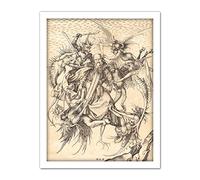 Schongauer Temptation Saint Anthony Engraving Large Framed Art Print Poster Wall Decor 18x24 in