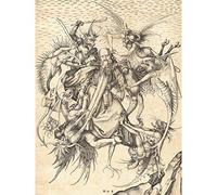 Schongauer Temptation Saint Anthony Engraving Large Print Poster Wall Art Decor Picture