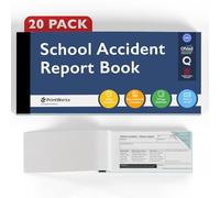 School Accident Report Book - 20 Pack - HSE, GDPR & RIDDOR Compliant Accident Book - First Aid & Incident Report Book with 50 Carbonless Duplicate Sheets - for Nursery, Primary, Secondary & Childcare